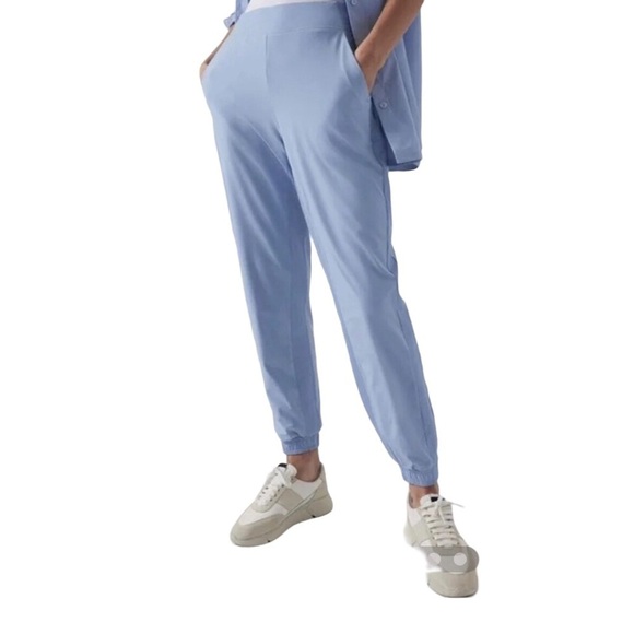 Athleta Brooklyn Lined Jogger Light Blue Size 16 Style 631612 Activewear - Picture 1 of 10